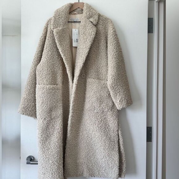 Shona Joy Jackets & Blazers - Shona Joy Cream Teddy Jacket